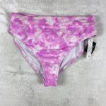 California Waves Pink Tie Dye High-Waist Bikini Bottoms NWT LARGE Photo 2