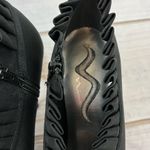 Nina Shoes Black Fabric 4 1/2” Heels Ruffles Zippers Dress Bootie Pumps Size 8M Photo 5