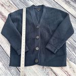 Banana Republic V-Neck Slouchy Chunky Knit Navy Cropped Preppy Cardigan Photo 7