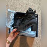 Prada New Re-Nylon and Leather Booties in Black Nero 39 Photo 0