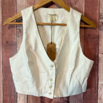 Christian Siriano Linen Blend White‎ Vest Size 8 White Photo 0