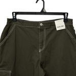 Rachel Paige Pants Womens Sz XL Green Cargo Contrast Stitch Utility Joggers Y2K Photo 4