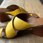 Franco Sarto Safia yellow leather block heel boho resort sandal size 8 Photo 0