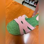 Adrienne Vittadini  Green Rope Pink Lace-Up Sandals –‎ Made in Spain, Size 7 Photo 3