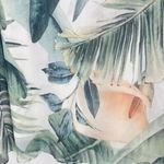 NWT Clotheshead Layered Mesh Sleeveless Tropical Floral Top Small White‎ Green White Photo 9