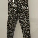 AQUA  black and gold animal print 7/8 leggings. Photo 9