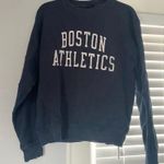 Brandy Melville Blue Botton Athletics Waffle Knit Long Sleeve Sweatshirt Photo 0