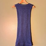 Handmade Knit Wool Blend Mini Dress Swimsuit Coverup Tunic Blue Photo 4