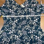 Pact  V-Neck Midi Dress Organic Cotton Dark Teal Blue Floral Size XL Photo 6