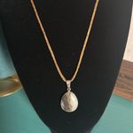 Vintage Dyed Agate Raw Citrine Orca Agate Pendants with Brown Silk Cord Necklace Silver Photo 3