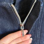 Bebe  Bow Front Fitted Denim Dress in Blue Photo 6