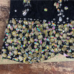 Mori Lee  Black Lace Crystal Embellished Size 4 Strapless Formal Prom Gown Photo 8