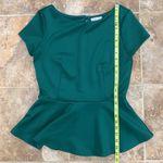 Bisou Bisou  Green Peplum Blouse Photo 4