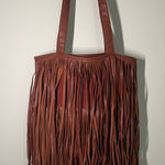 Source Unknown Faux Leather Fringe Tote Bag Shoulder Bag Western Style Purse HALLOWEEN COSTUME Photo 0