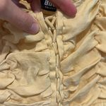 Bardot Blue B Collection Vintage Inspired lace up‎ Ruched Crop Top - Large Photo 2