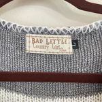 Bad Little Country Girl Stripped Henley Slouchy Knit Pullover Sweater Size Large White Photo 3