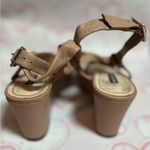 Alex Marie  Leather Nude Strappy Leather Tan Womens Wedges Sandals Size 5.5 Photo 3
