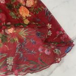 Tadashi Shoji Clara Hi low midi dress Red floral Cottage Core Boho Chic Sz 2 Photo 8