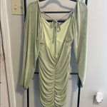 Peach Love California Elegant Green Ruched Dress Photo 2