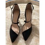 NEW Pointed Toe Clear Strappy Patent Stiletto Heel Shoes 9.5 Black Photo 6