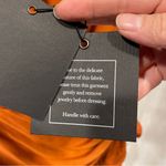 Mac Duggal  NWT pumpkin spice sexy satin puff sleeve mini ruffle dress faux wrap Photo 9