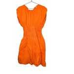 EUDON CHOI x RTR Orange Smocked Waist Hourglass Shape Back Tie Mini Dress Size 8 Photo 5
