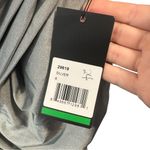 La Femme One Shoulder Shiny Ruched Jersey Dress Slit Gown Silver Gray 6 Photo 6