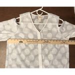Chico's  Textured Polka-Dot Cold-Shoulder Optic White Top Shirt Blouse Size 1 Med Photo 5