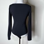 Abercrombie & Fitch Abercrombie Black Long Sleeve Ruched Front Bodysuit Photo 5