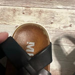 MIA  Ellen Platform Sandals Size 8 1/2 Black White Ankle Strap Leather Photo 5