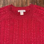 Athleta Crossroads Crew Sweater Small Decadent Red Metallic Knit Top Holiday Photo 2