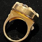 House of Harlow Statement Cocktail Ring gold tone and pale yellow stone, size 7 Photo 7