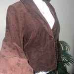 Y2k gems Vintage La Belle Dark Velvety Brown Corduroy Eyelet Blazer Jacket Size L Photo 1