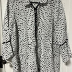 Habitat  clothes to live in white button down with black dots relaxed fit tunic S Photo 0