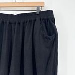 Umgee  Wide Leg Linen Blend Pants 1XL Fringe Hem Boho Flowy‎ Black Trousers Photo 2