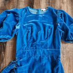 Rhode Pia Draped Velvet Mini Dress In Turquoise Size XS Sleeveless Blue Photo 4