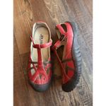 Jambu JBU By  Shoes Womens 7.5 Charley Encore TStrap Mary Jane Flats Red Leather Photo 2