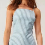 Nasty Gal  Pinstripe‎ Twill Tailored Strappy Mini Dress Size 4 Photo 0