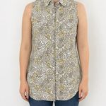 Rachel Zoe Size Small preppy Floral Button-Down Tank Top. Photo 0