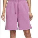 Nike Essential Loose Fit High Rise Light Bordeaux Fleece Lined Sweat Shorts S Photo 0
