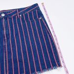 American Eagle NEW Super Stretch Hi-Rise Denim Mini Skirt Retro Stripe Size 16 Photo 9