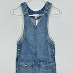 Madewell  Scoopneck Denim Shortalls Chambray Blue XXS Button Front Patch Pockets Photo 4
