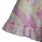 Hill House The Paz Skirt Mini Candy Kaleidoscope Pink Linen Ruffle L New Photo 3
