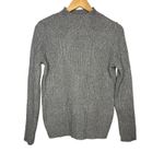 Liz Claiborne Gray Mock Neck Cable Knit Sweater Sparkle Women Size Small Photo 1