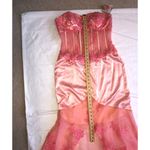 Alyce Designs Size 12 Gown Prom Strapless Formal Coral Pink Sheer Beaded NEW Photo 10