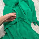 Sharagano Vibrant Green Midi Dress with Tie Sleeves size 6 Photo 12