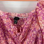 ASOS x NEW LOOK Dress Size 6 Smocked Floral Ruched Pink Orange Mini Sweetheart Photo 5