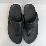 FitFlop  Size 7 Lulu Leather Toe Post Sandals Black Thong Wedge Black Comfort Photo 7