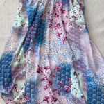 Under Skies  Blue & Pink Mixed Pattern Print Midi Dress - Medium Photo 4