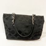 Coach  Op Art Madison Purse Blk Signature Sateen Jacquard & Leather Handles 20481 Photo 6